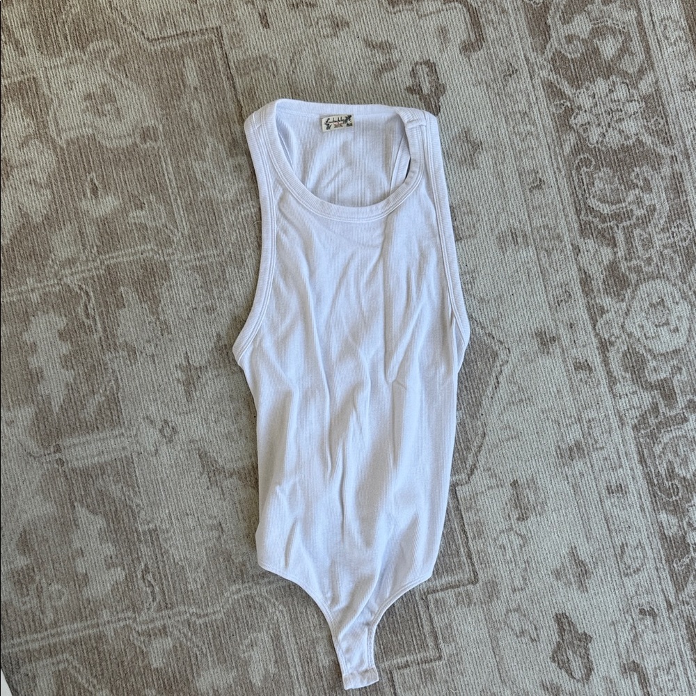 Free People White Bodysuit Top